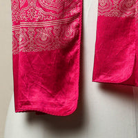 Pink - Mashru Silk Printed Ajrakh Stole 02