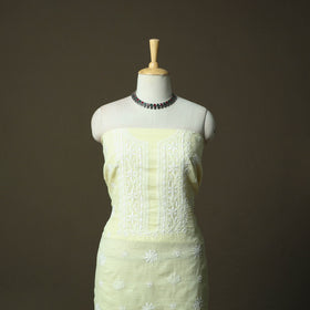 Lucknowi Hand Embroidered Kota Doria Cotton Chikankari 2pc Unstitched Dress Material 125