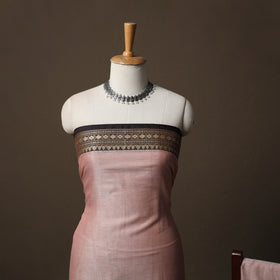 Dharwad Mercerised Cotton 3pc Unstitched Dress Material Suit Set with Woven Border 41