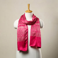 Pink - Mashru Silk Printed Ajrakh Stole 02