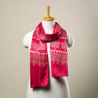 Pink - Mashru Silk Printed Ajrakh Stole 04