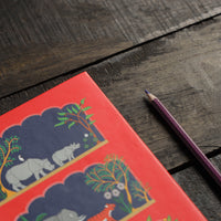 Red - Big Five of Kaziranga Handmade Notebook