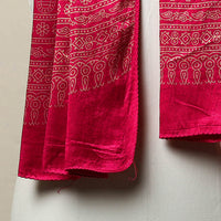 Pink - Mashru Silk Printed Ajrakh Stole 09