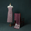 Kutch Hand Block Batik Print Cotton 3pc Unstitched Dress Material Suit Set 17