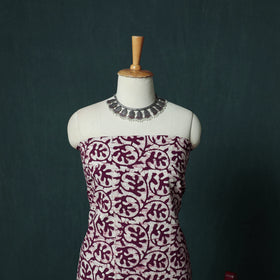 Kutch Hand Block Batik Print Cotton 3pc Unstitched Dress Material Suit Set 17