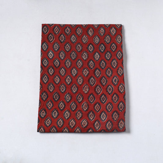 Red - Ajrakh Block Printed Cotton Precut Fabric (0.8 meter) 39