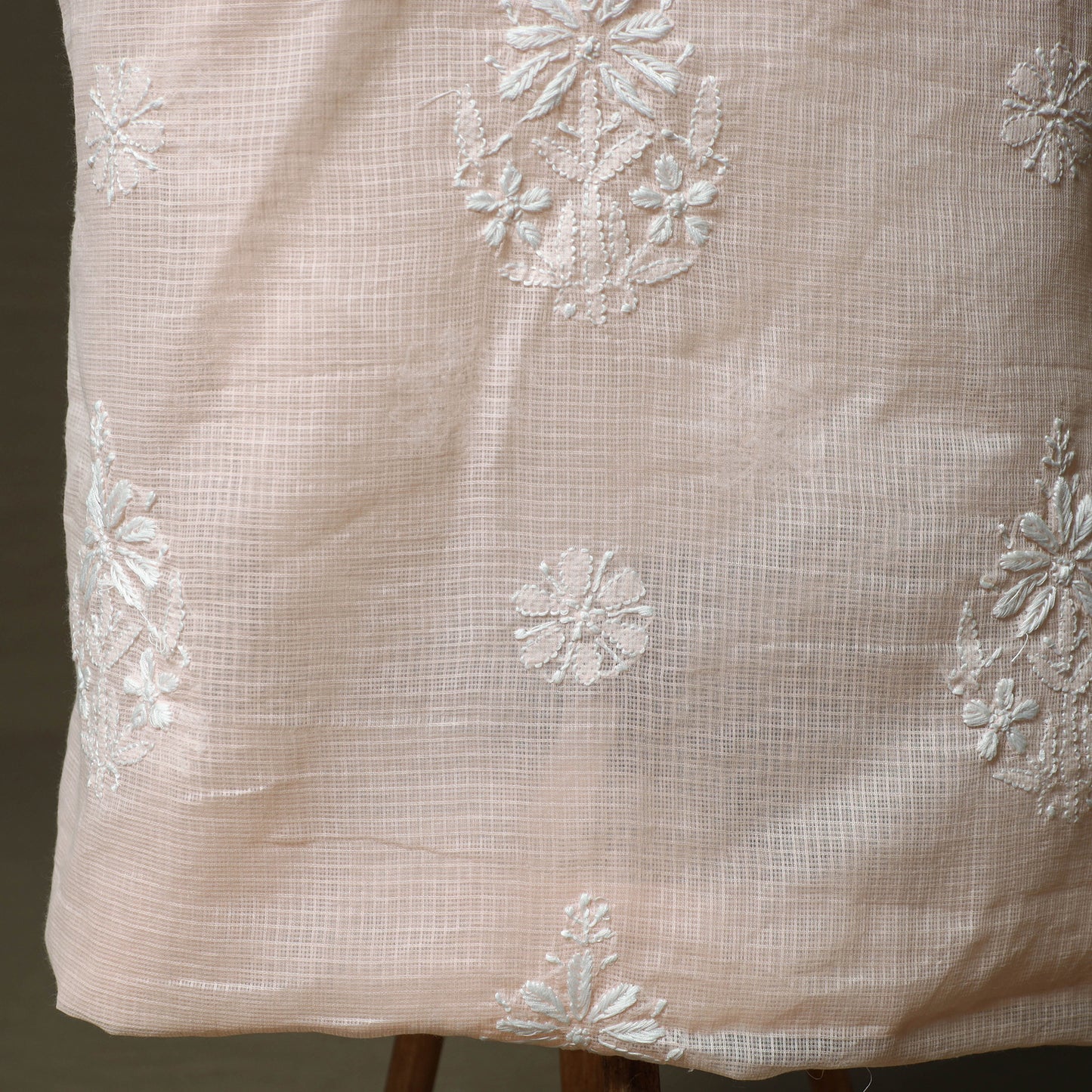 Lucknowi Hand Embroidered Kota Doria Cotton Chikankari 2pc Unstitched Dress Material 124