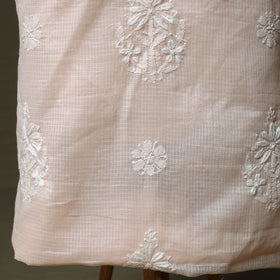 Lucknowi Hand Embroidered Kota Doria Cotton Chikankari 2pc Unstitched Dress Material 124