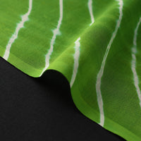 Green - Leheriya Tie-Dye Chanderi Silk Fabric 05