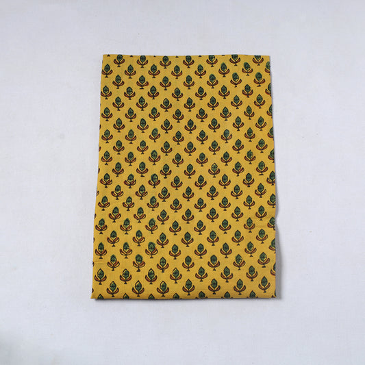 Yellow - Ajrakh Block Printed Cotton Precut Fabric (1 meter) 42