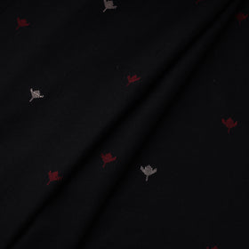 Black Prewashed Cotton Jacquard Fabric