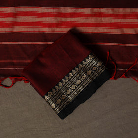 Dharwad Mercerised Cotton 3pc Unstitched Dress Material Suit Set with Woven Border 43