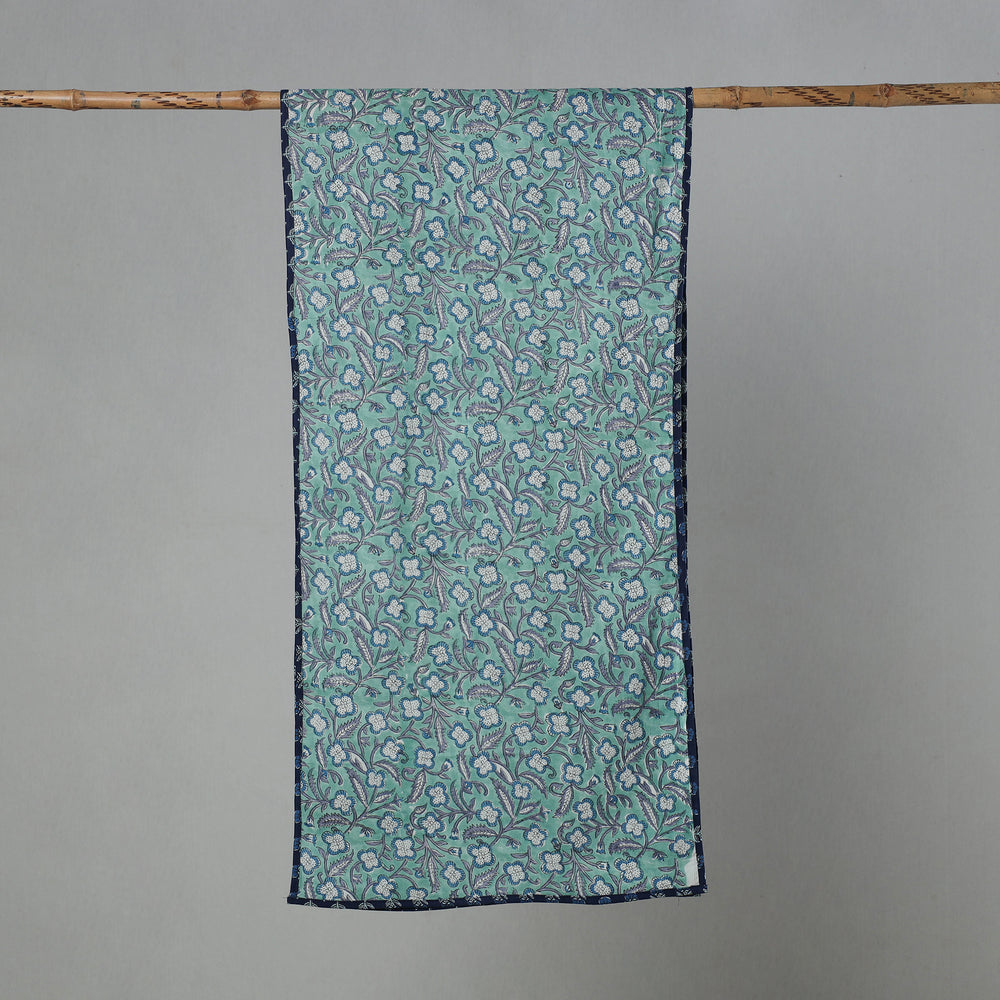 Green - Sanganeri Block Print Cotton Stole 05