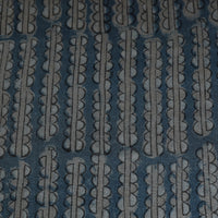 Blue - Pure Wool Handloom Akola Print Fabric 03