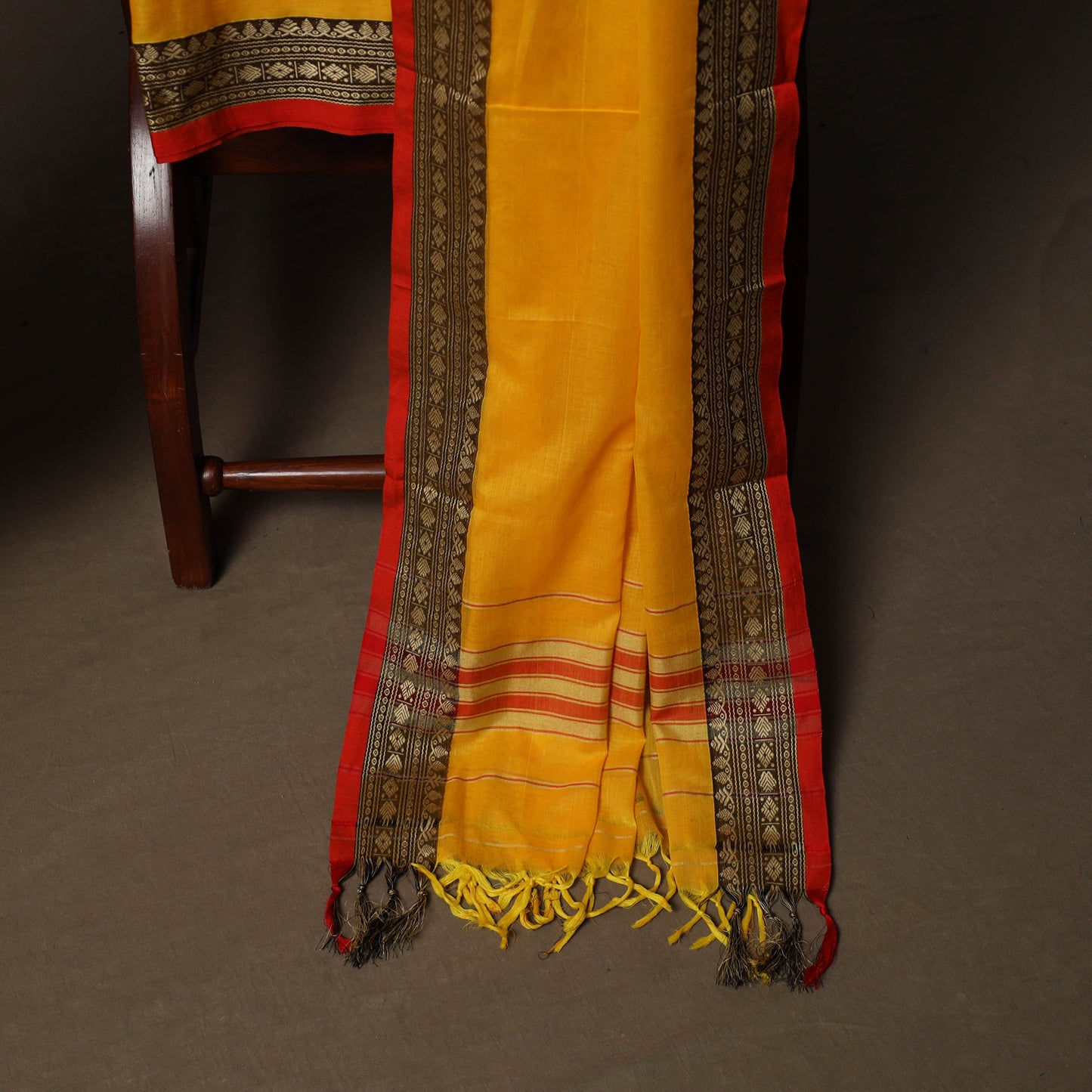 Dharwad Mercerised Cotton 3pc Unstitched Dress Material Suit Set with Woven Border 44