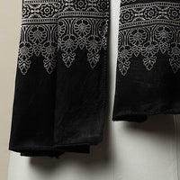 Black - Mashru Silk Printed Ajrakh Stole 22