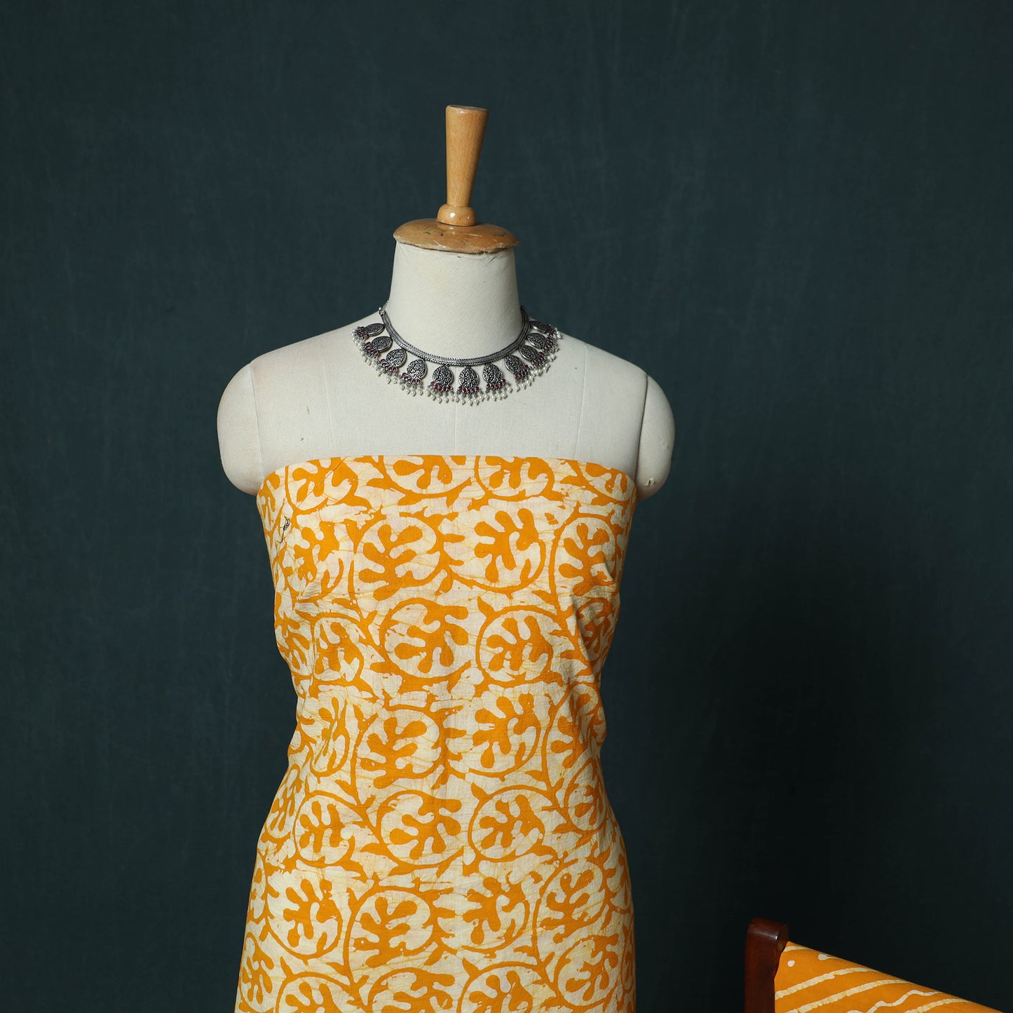 Kutch Hand Block Batik Print Cotton 3pc Unstitched Dress Material Suit Set 19