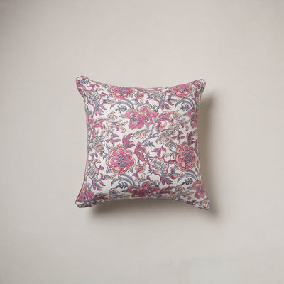 Sanganeri Floral Print Cushion Cover (16 x 16 in) 41