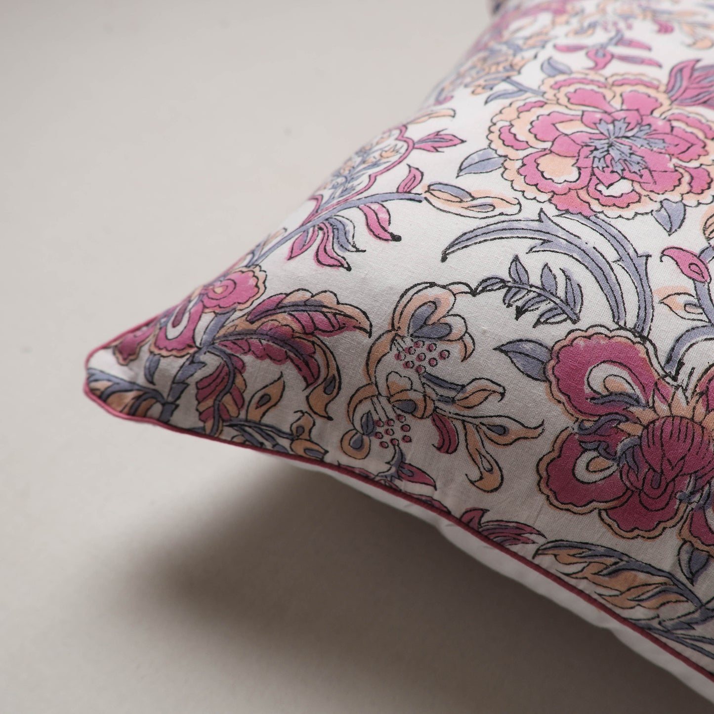 Sanganeri Floral Print Cushion Cover (16 x 16 in) 41