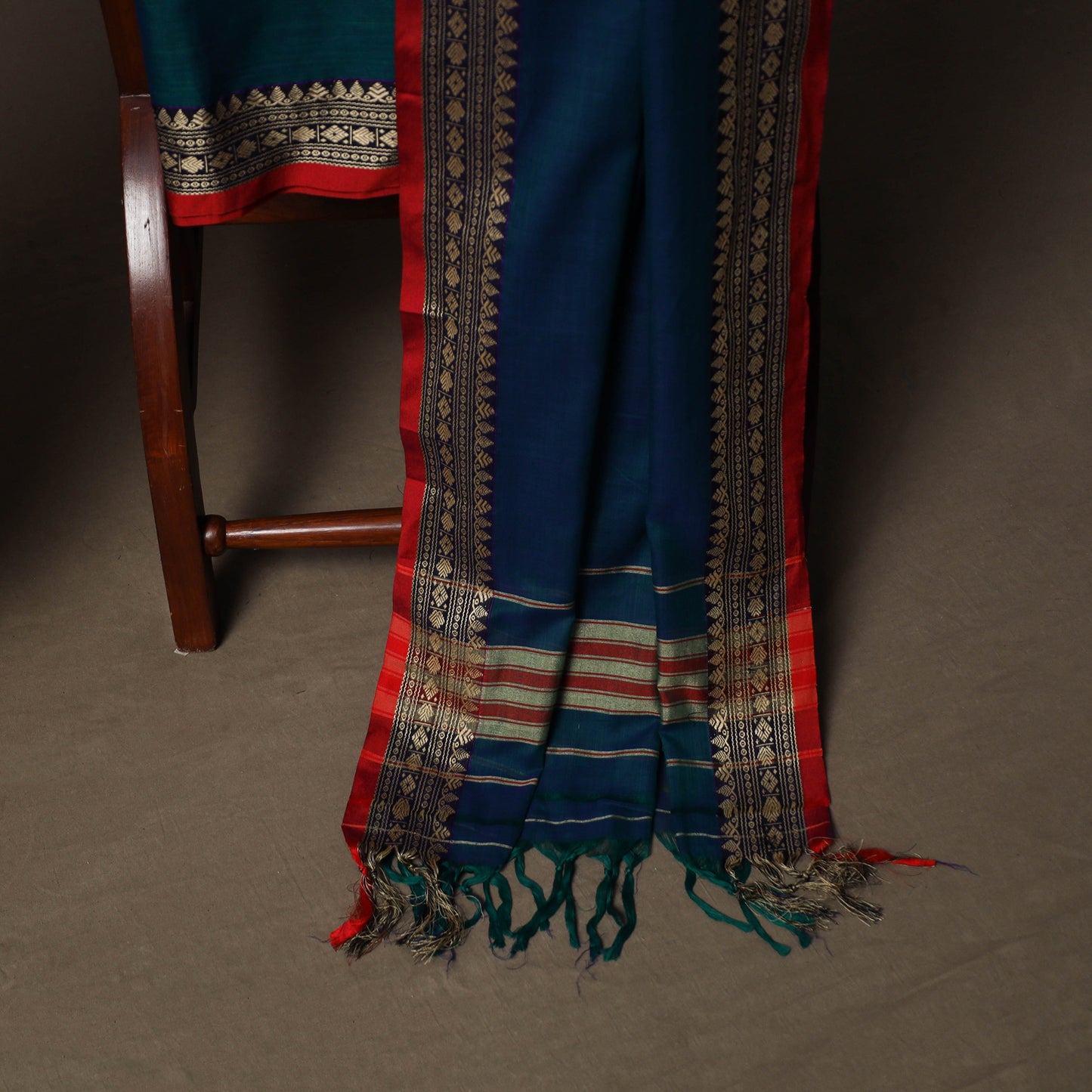 Dharwad Mercerised Cotton 3pc Unstitched Dress Material Suit Set with Woven Border 45