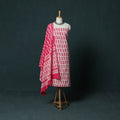 Kutch Hand Block Batik Print Cotton 3pc Unstitched Dress Material Suit Set 20