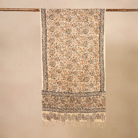 Beige - kalamkari handloom cotton mangalagiri stole 07