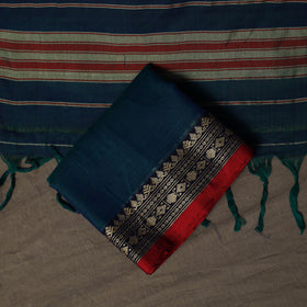 Dharwad Mercerised Cotton 3pc Unstitched Dress Material Suit Set with Woven Border 45