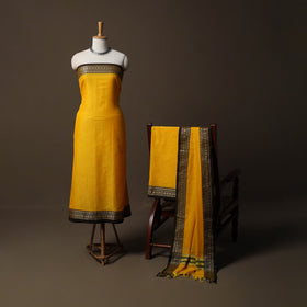 Dharwad Mercerised Cotton 3pc Unstitched Dress Material Suit Set with Woven Border 46