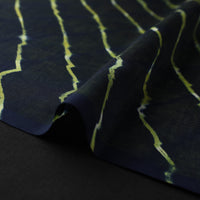 Black - Multicolour Leheriya Tie-Dye Chanderi Silk Fabric 09