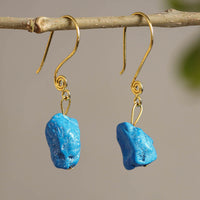 Handcrafted Blue Stone Earrings 05