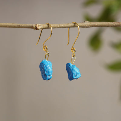 Handcrafted Blue Stone Earrings 05