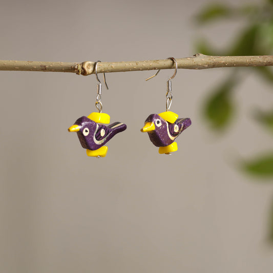 Handcrafted Wooden Bird Earrings 06