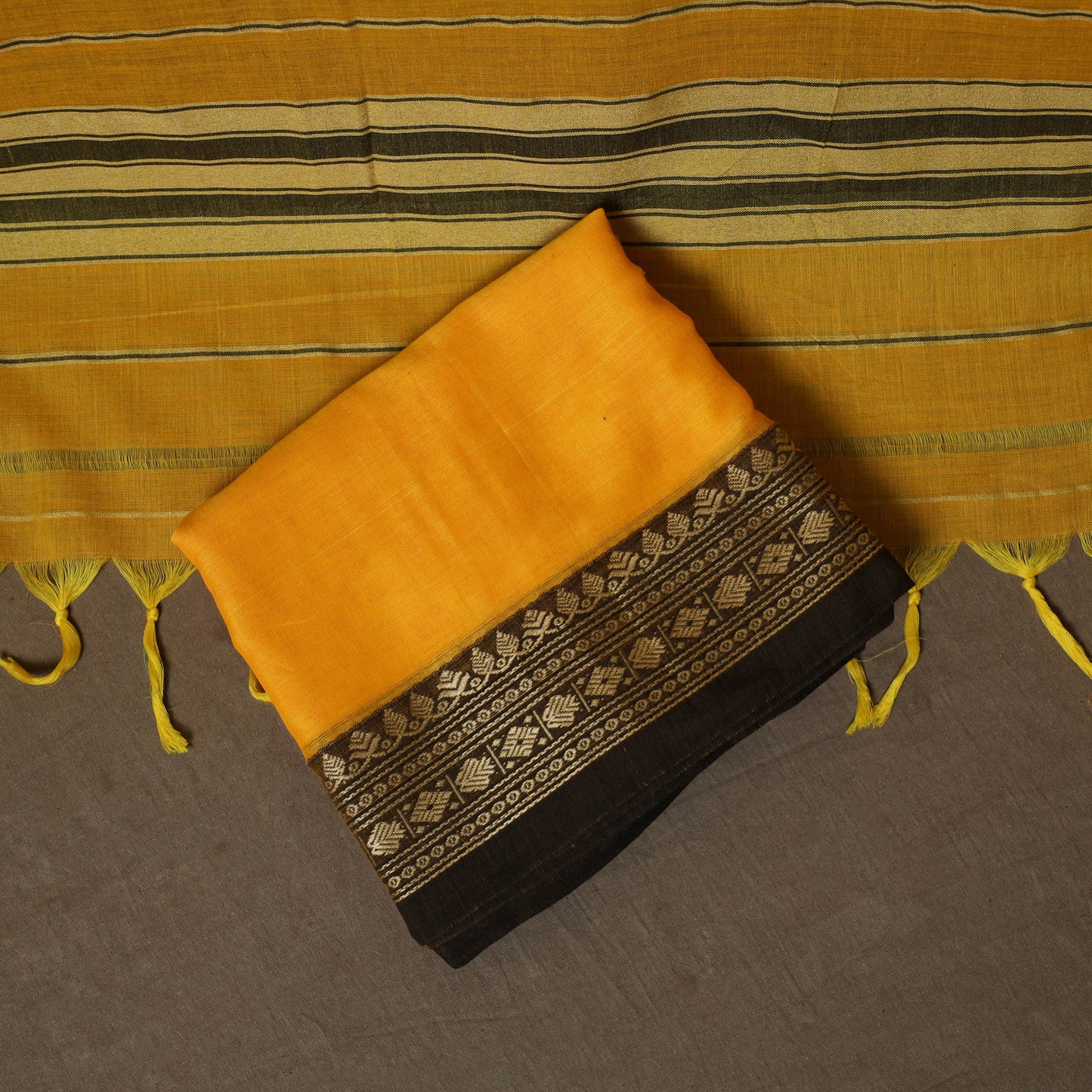 Dharwad Mercerised Cotton 3pc Unstitched Dress Material Suit Set with Woven Border 46