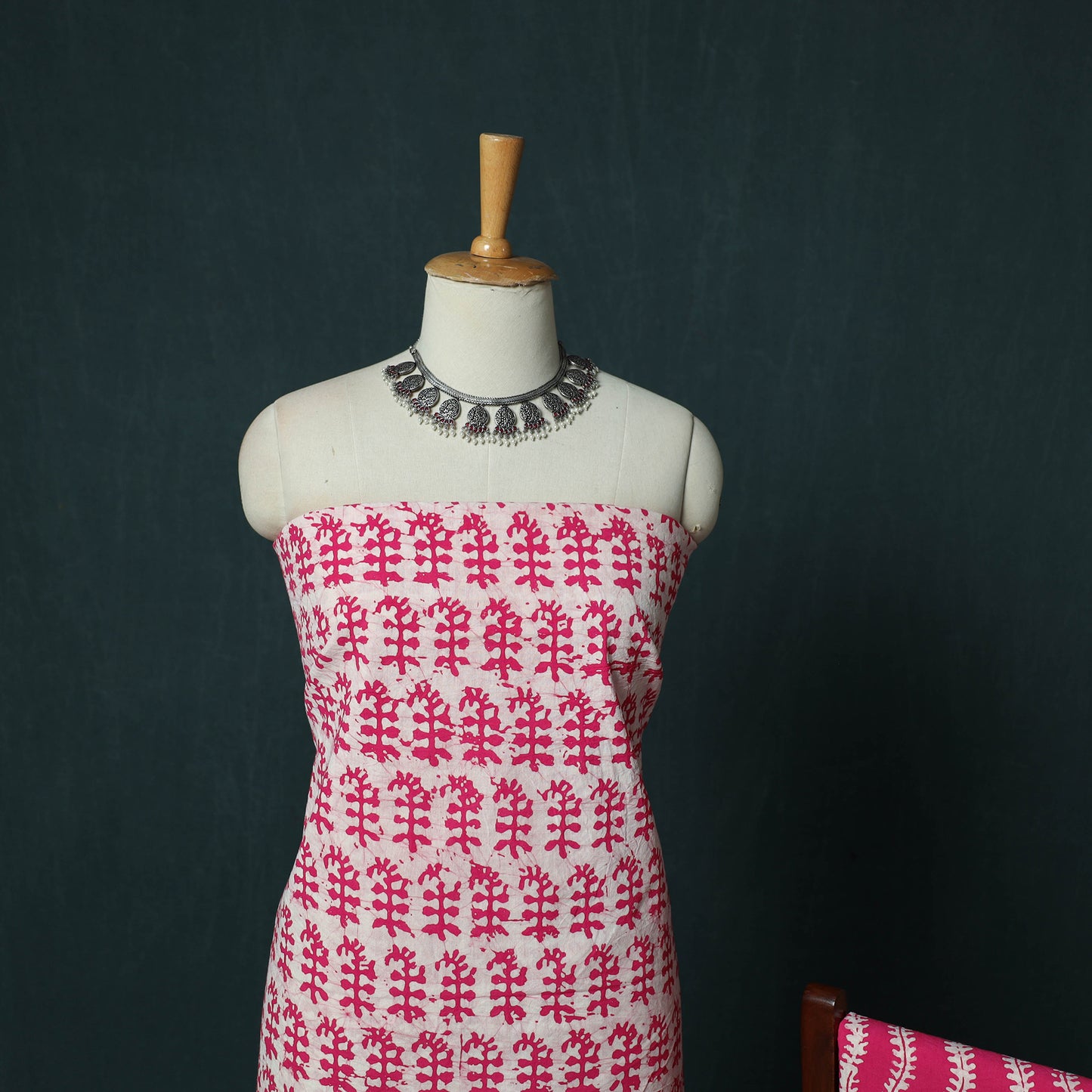 Kutch Hand Block Batik Print Cotton 3pc Unstitched Dress Material Suit Set 21