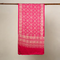 Pink - Mashru Silk Printed Ajrakh Stole 07