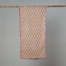 Yellow - sanganeri cotton stole 18 - handcrafted