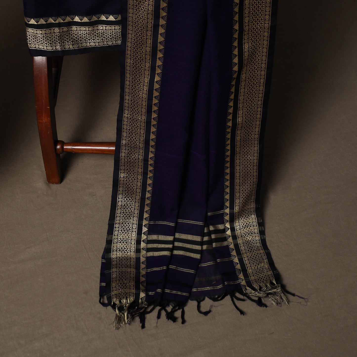 Dharwad Mercerised Cotton 3pc Unstitched Dress Material Suit Set with Woven Border 47
