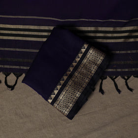 Dharwad Mercerised Cotton 3pc Unstitched Dress Material Suit Set with Woven Border 47