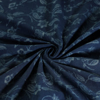 Blue - Pure Wool Handloom Akola Print Fabric 06