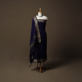 Dharwad Mercerised Cotton 3pc Unstitched Dress Material Suit Set with Woven Border 47