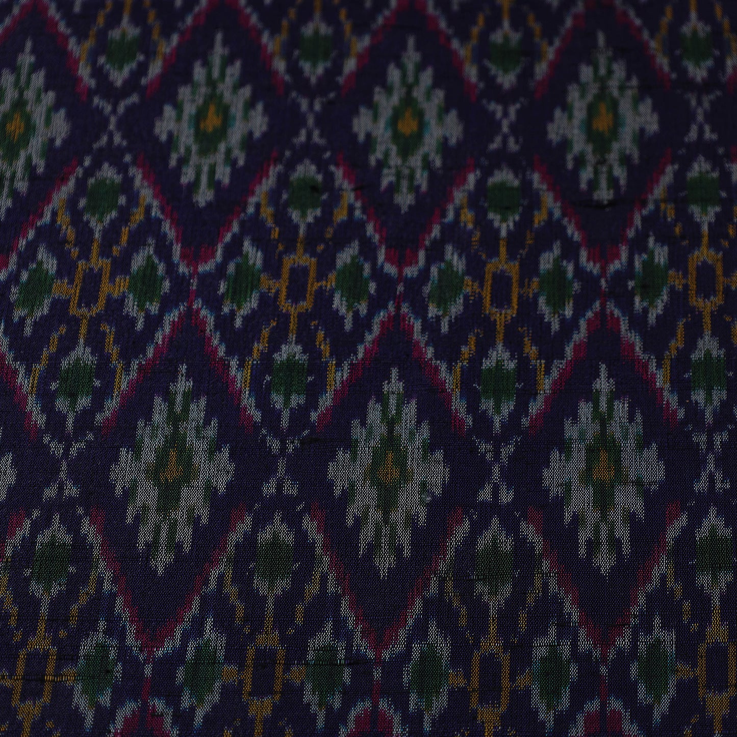 Purple - Pochampally Ikat Weave Handloom Pure Raw Silk Fabric 01