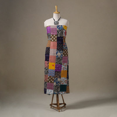 Multicolour Hand-Stitched Mosaic Cotton Kurta Material