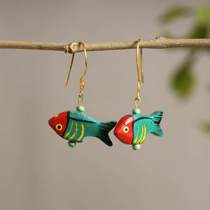 Handcrafted Wooden Fish Earrings 15