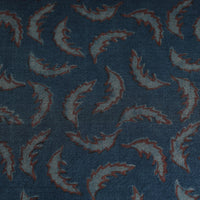 Blue - Pure Wool Handloom Akola Print Fabric 09