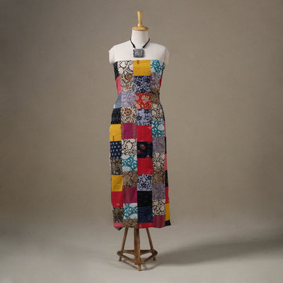 Multicolour Hand-Stitched Mosaic Cotton Kurta Material