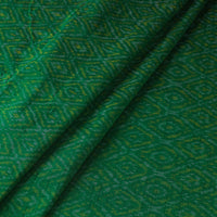 Green - Pochampally Ikat Weave Handloom Pure Raw Silk Fabric 03