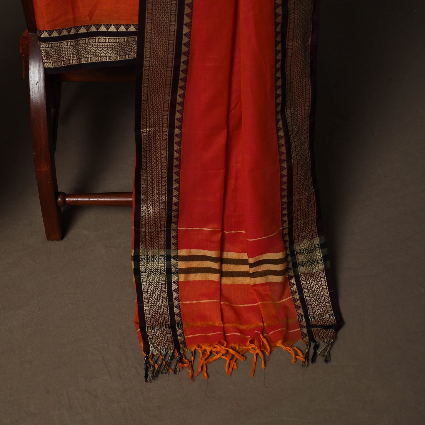 Dharwad Mercerised Cotton 3pc Unstitched Dress Material Suit Set with Woven Border 50