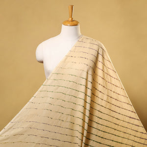 Beige Tie-Dye Cotton Leheriya Fabric 