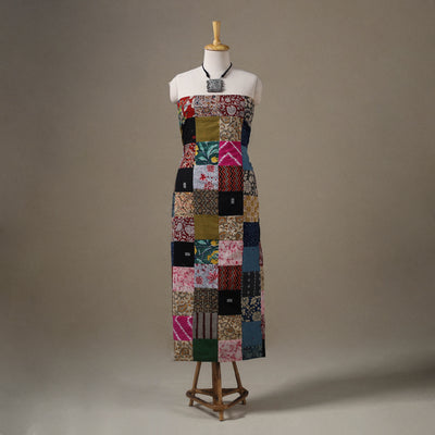Multicolour Hand-Stitched Mosaic Cotton Kurta Material