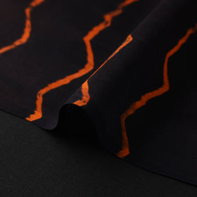 Black - multicolour leheriya tie-dye chanderi silk fabric